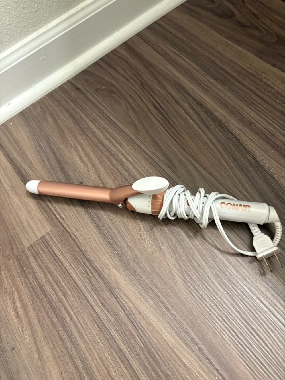 Conair Rose Gold and White 1 Inch Curling Iron - Smooth, Long-Lasting Curls